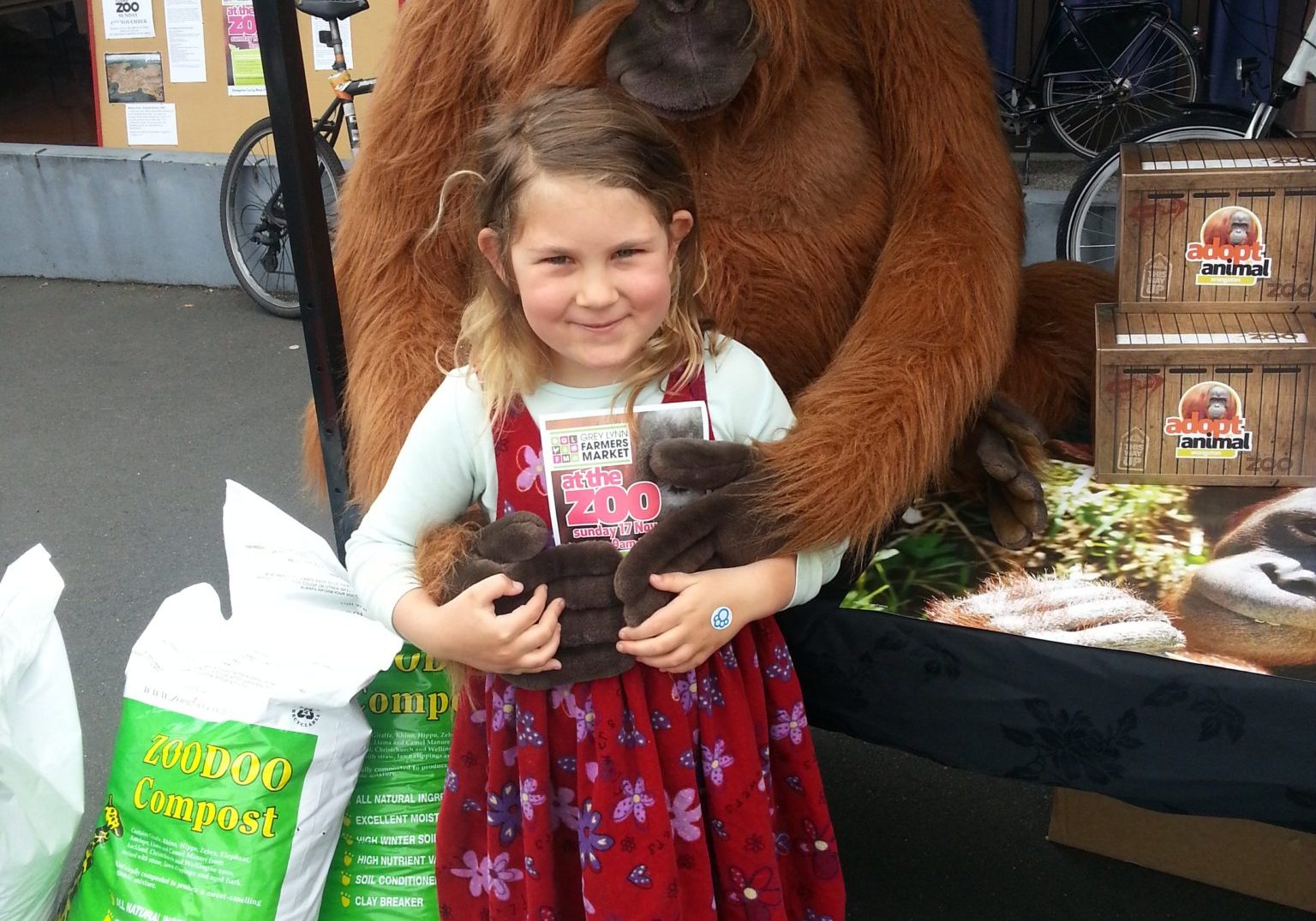 Issy Jacobs with the Auckland Zoo Orangutan